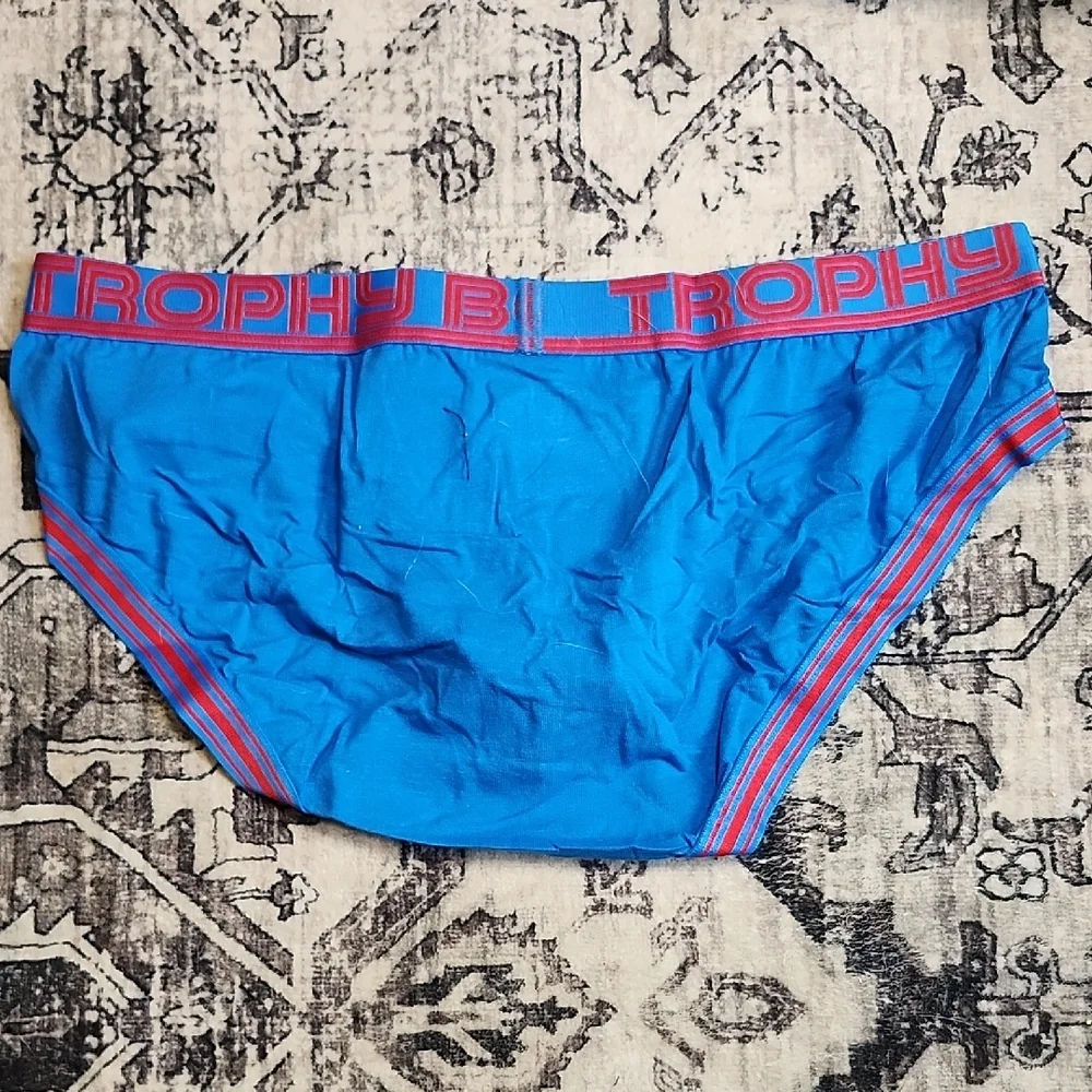 Andrew Christian Blue and Red Briefs - Picture 2 of 7